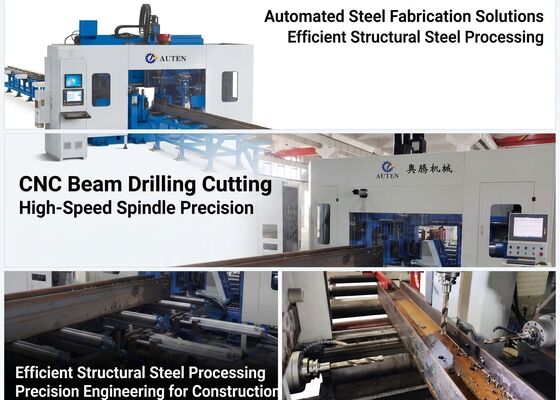 Bridge Fabrication Use High Speed CNC H Beam Drilling Sawing Machine With Shearing Function