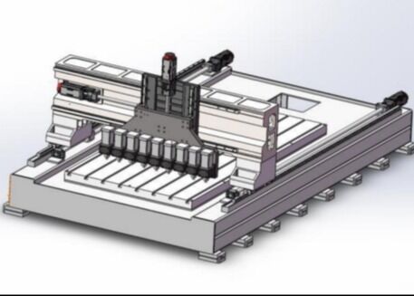 CNC Sieve Plate Drilling Machine 13pcs Vertical Sliding Ram Drilling Power Head