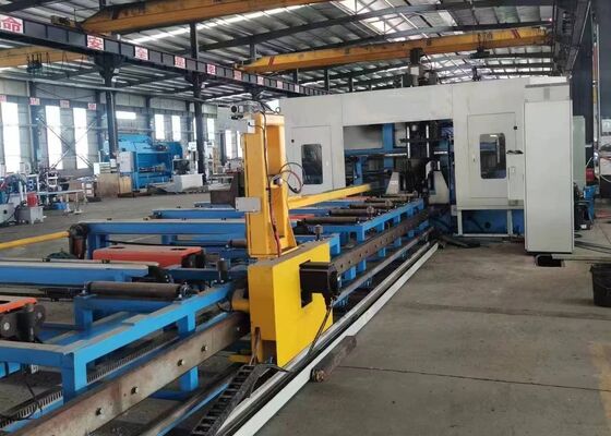 1250x600mm Width Height CNC Beam 3D Drilling Machine BT40 Spindles For Steel Structure Application