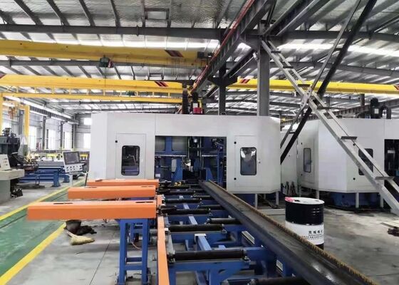 1250x600mm Width Height CNC Beam 3D Drilling Machine BT40 Spindles For Steel Structure Application