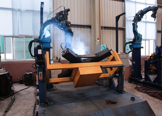 Weld The Base Of Transmission Towers Use Cnc Tower Foot Welding Robot 2pcs Worktables