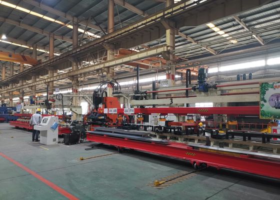 4000 - 8000mm Length Automobile Longitudinal Beam Flat Plate 1200KN Nominal Force CNC Punching Production Line Model FPCP120